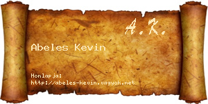 Abeles Kevin névjegykártya